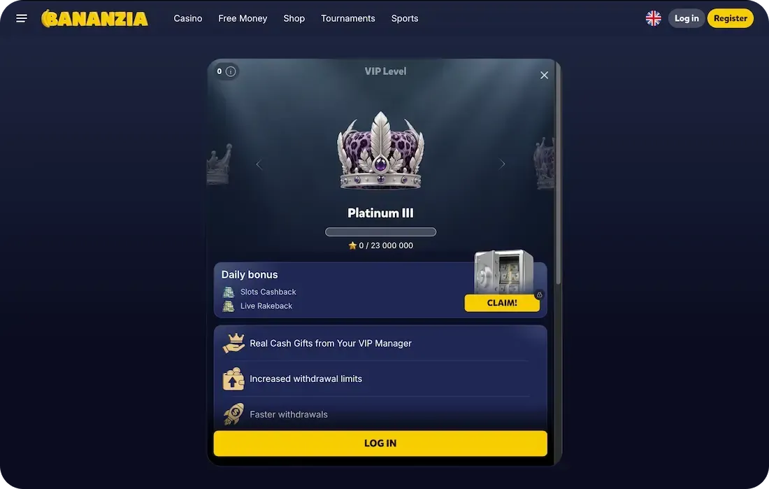 bananzia casino vip